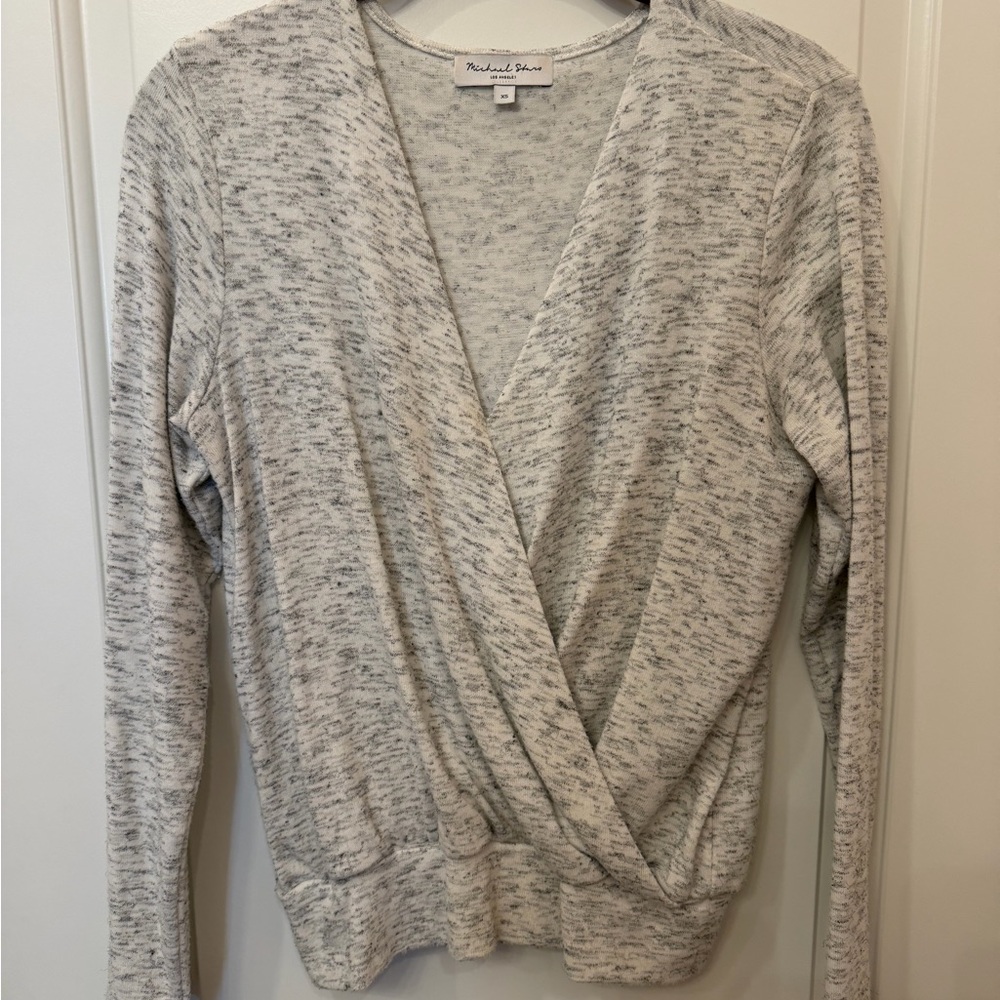 Michael Stars Gray Wrap Blouse
